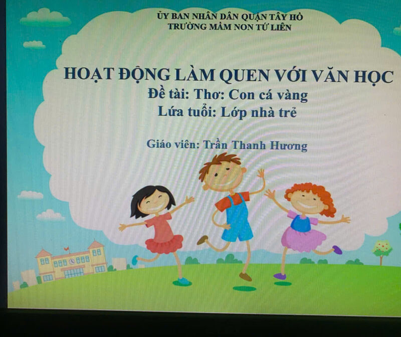 Hoạt động làm quen văn học: Thơ: Con cá vàng