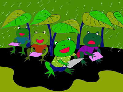 Làm quen văn học:  Ếch con học bài