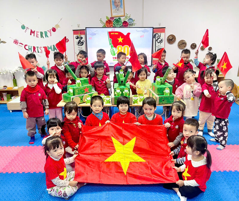 CÁC BÉ LỚP MGB - C2 HƯỞNG ỨNG KỶ NIỆM 80 NĂM NGÀY THÀNH LẬP QUÂN ĐỘI NHÂN DÂN VIỆT NAM (22/12/1944 - 22/12/2024)