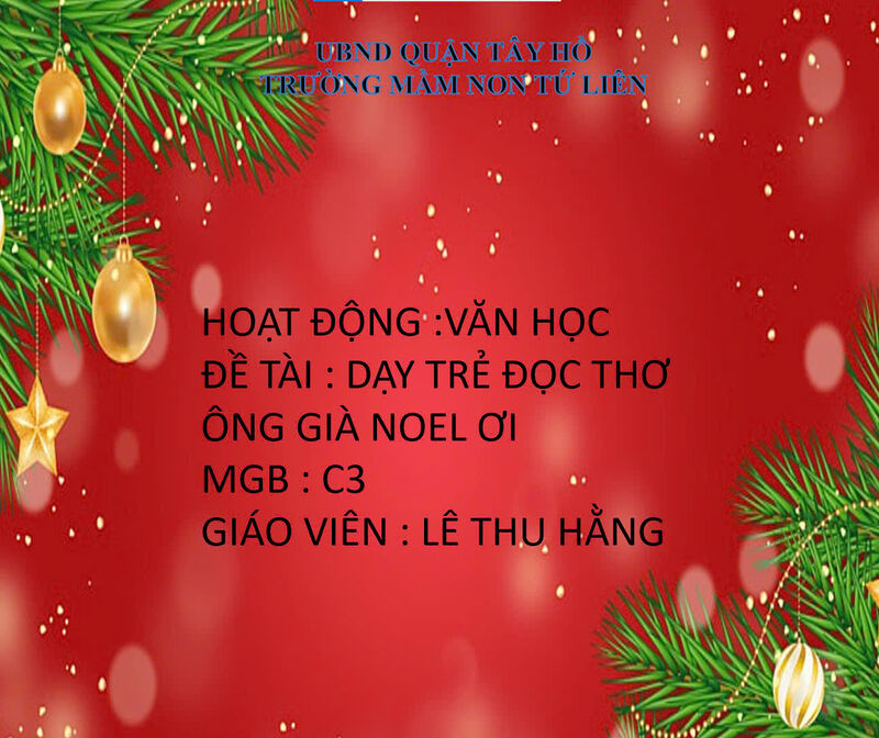 VĂN HỌC Thơ: Ông già Noel ơi