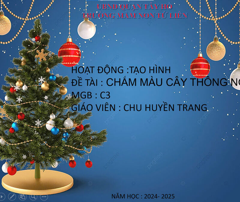 TẠO HÌNH Chấm màu cây thông Noel