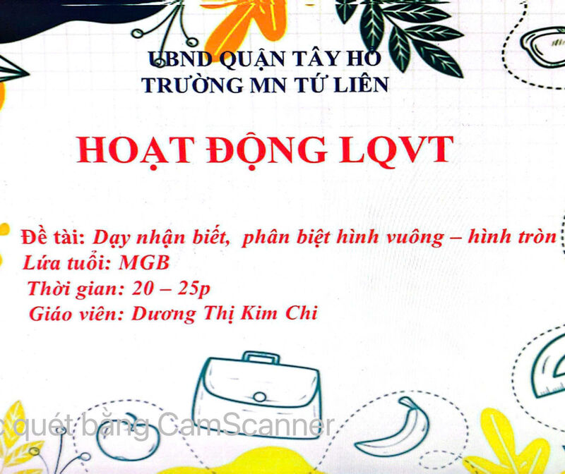 Nhận biết, phân biệt hình vuông - hình tròn