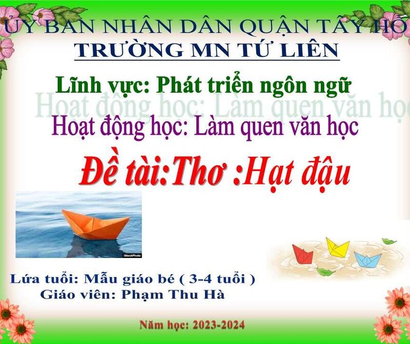 Làm quen văn học: Thơ: Hạt đậu