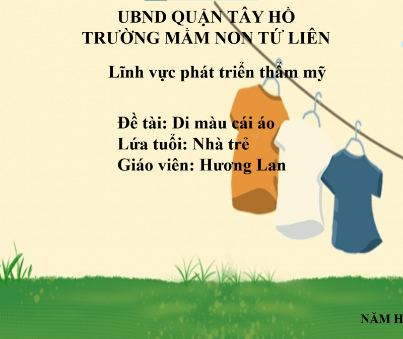 Hoạt động tạo hình:  Di màu cái áo