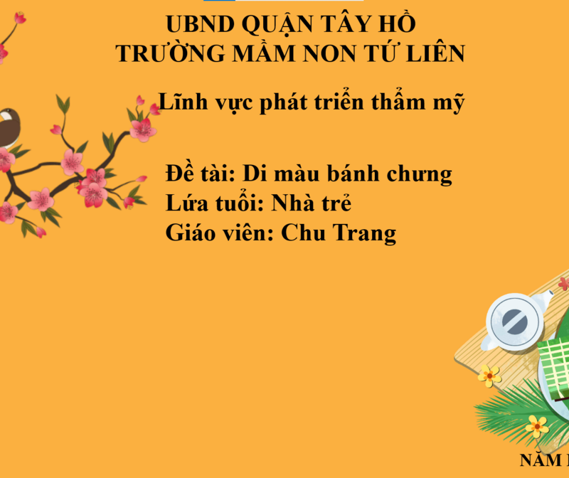 Hoạt động tạo hình:  Di màu bánh chưng