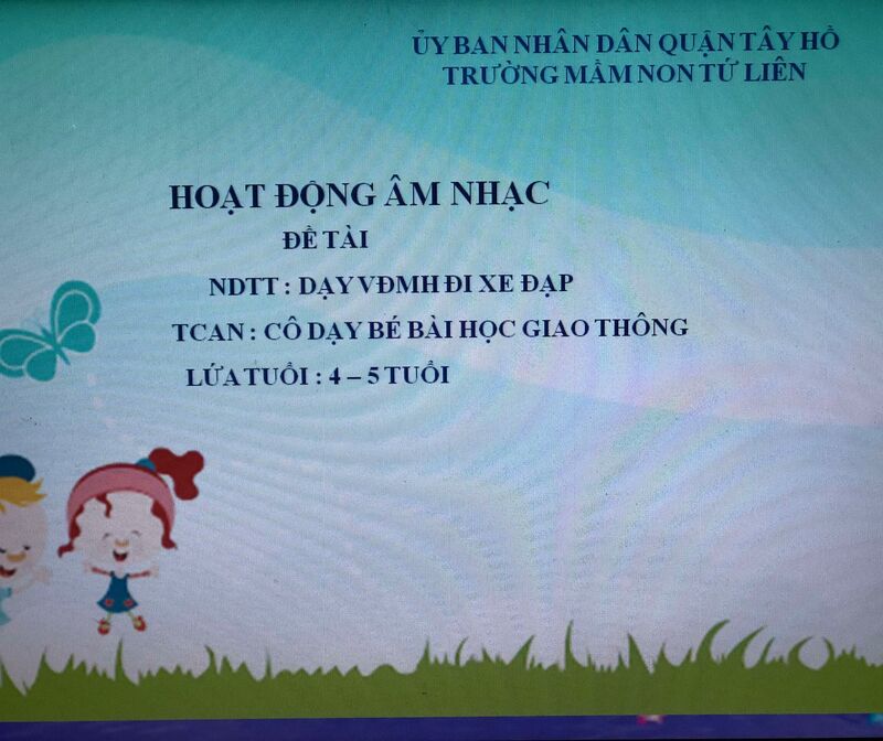 ÂM NHẠC - NDTT: Dạy VĐMH “Đi xe đạp” Nghe hát:Cô dạy bé bài học giao thông