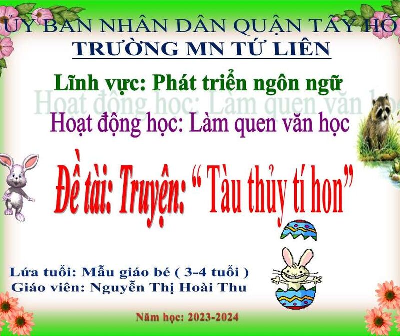 Làm quen văn học: Truyện:  Kể nối tiếp truyện:  Tàu thủy tý hon.