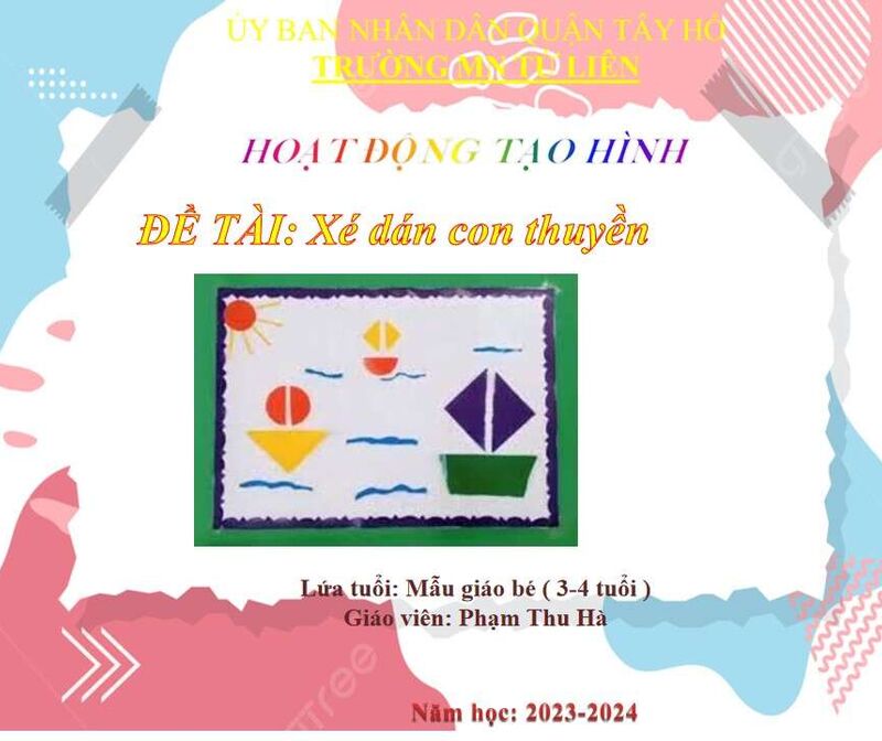Tạo hình: Xé dán con thuyền