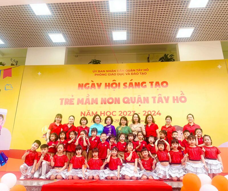 Trường mầm non Tứ Liên tham gia ngày hội sáng tạo cho trẻ mầm non quận Tây Hồ