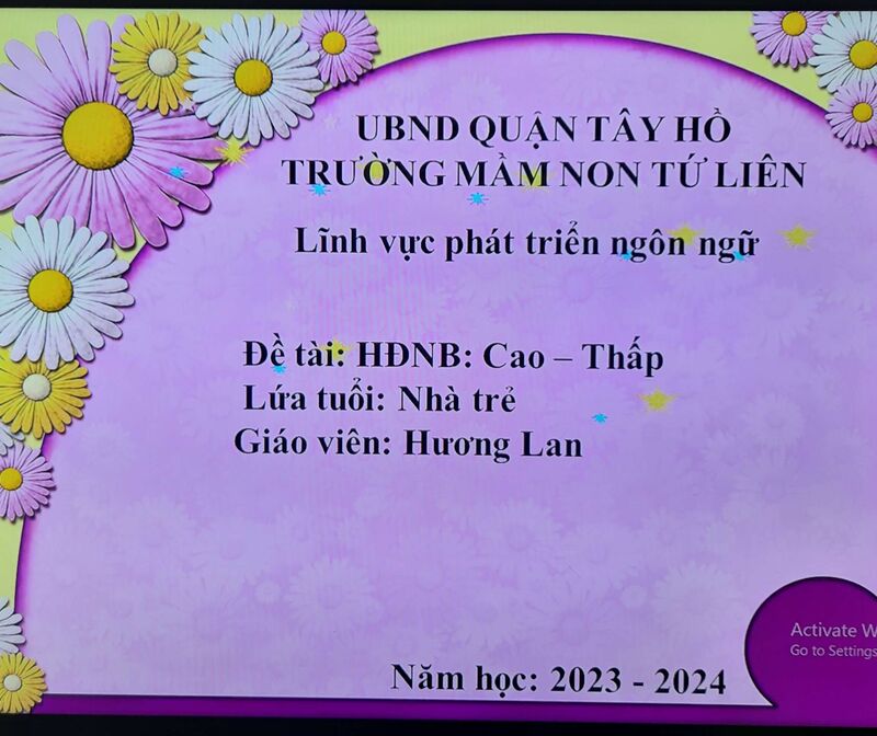 Hoạt động nhận biết: Cao - Thấp