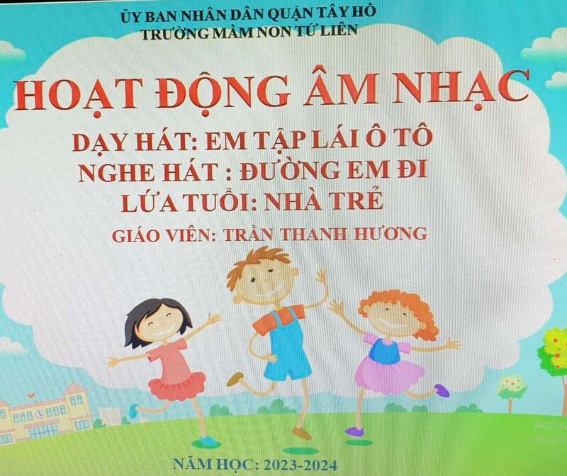 ÂM NHẠC - NDTT: VĐTN: Em tập lái ô tô. + NDKH: Nghe: Đường em đi