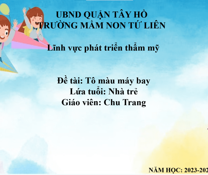 Hoạt động tạo hình:  Tô màu máy bay