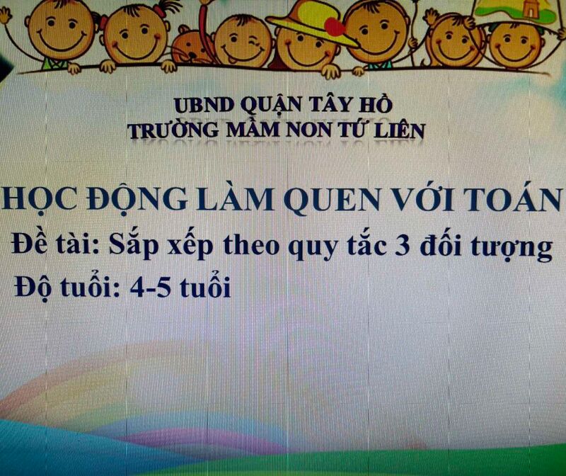 Hoạt động LQVT : Sắp xếp theo quy tắc 3 đối tượng