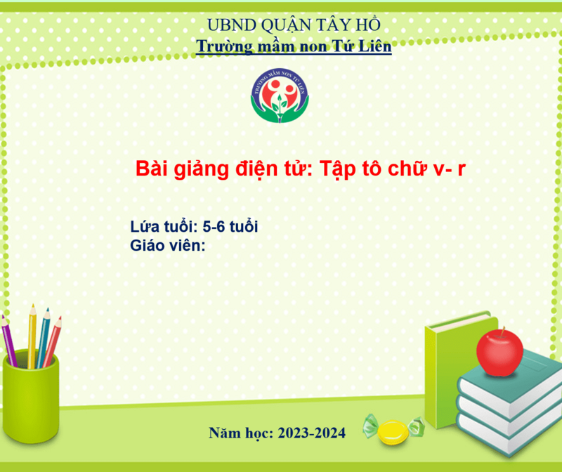 Tập tô chữ v- r