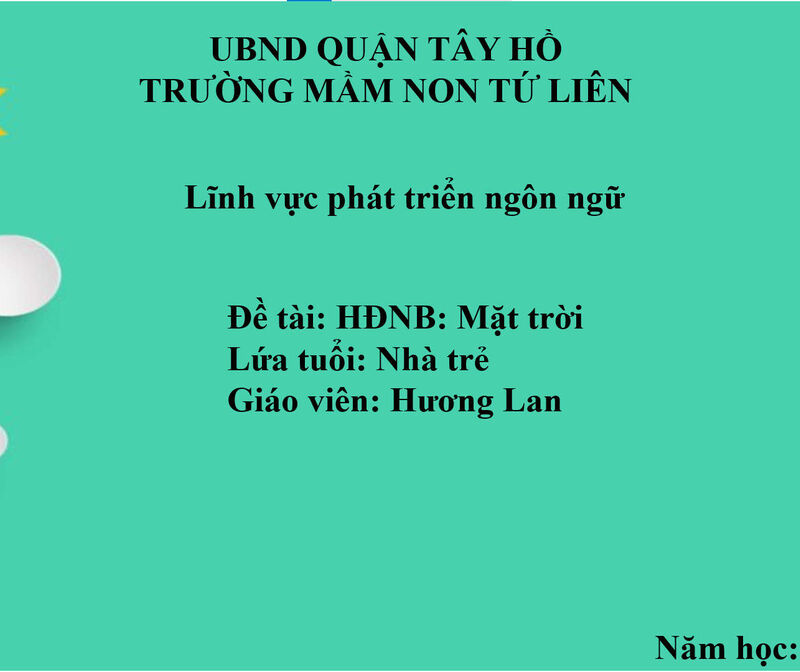 Hoạt động nhận biết:  Mặt trời