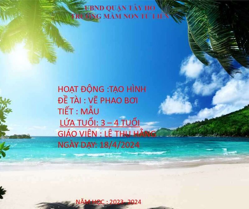 Hoạt động tạo hình: Vẽ phao bơi