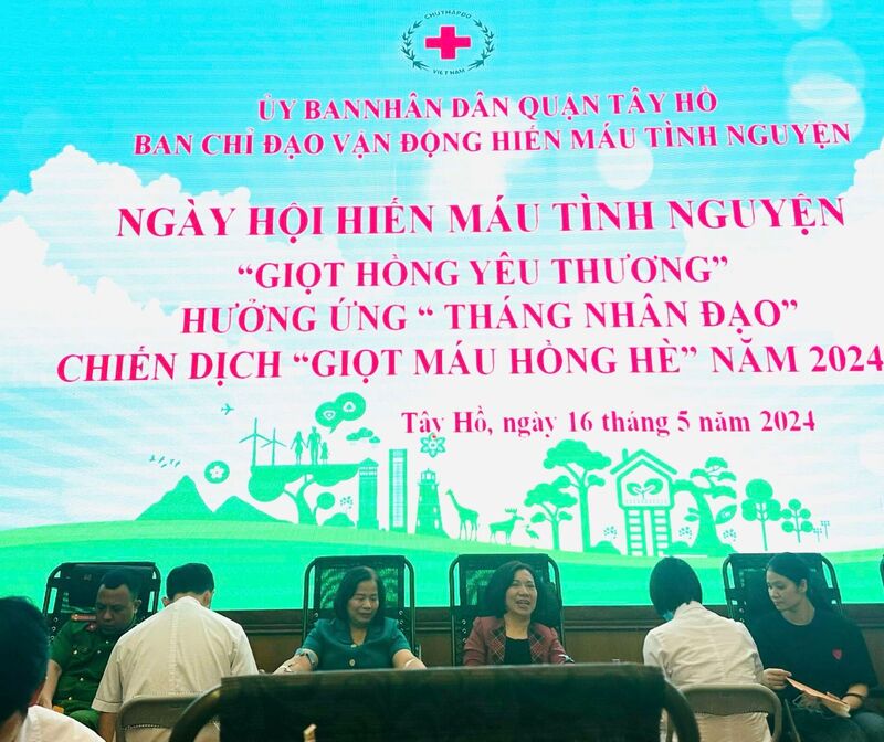 CB-GV-NV TRƯỜNG MN NHẬT TÂN THAM GIA "NGÀY HỘI HIẾN MÁU TÌNH NGUYỆN HƯỞNG ỨNG CHIẾN DỊCH NHỮNG GIỌT MÁU HÈ 2024"