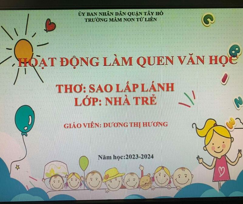 VĂN HỌC Thơ: Sao lấp lánh ( Đa số trẻ đã biết)