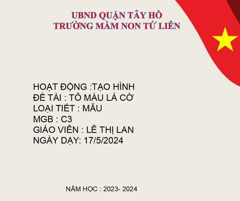HOẠT ĐỘNG TẠO HÌNH: Tô màu lá cờ      