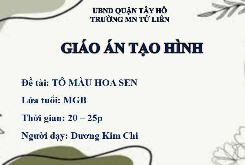 Hoạt Động Tạo hình: Tô màu hoa sen