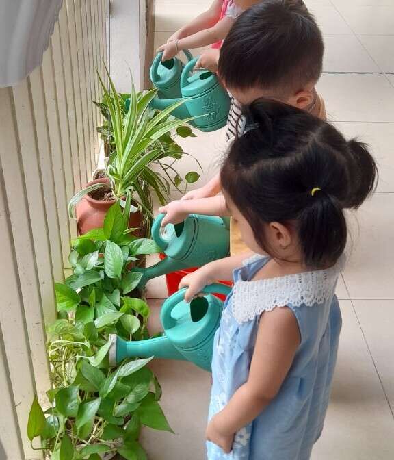 Trường mầm non Tứ Liên "Hưởng ứng tuần lễ quốc gia nước sạch và vệ sinh môi trường"