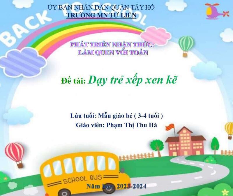 Làm quen với toán: Dạy trẻ  xếp xen kẽ.