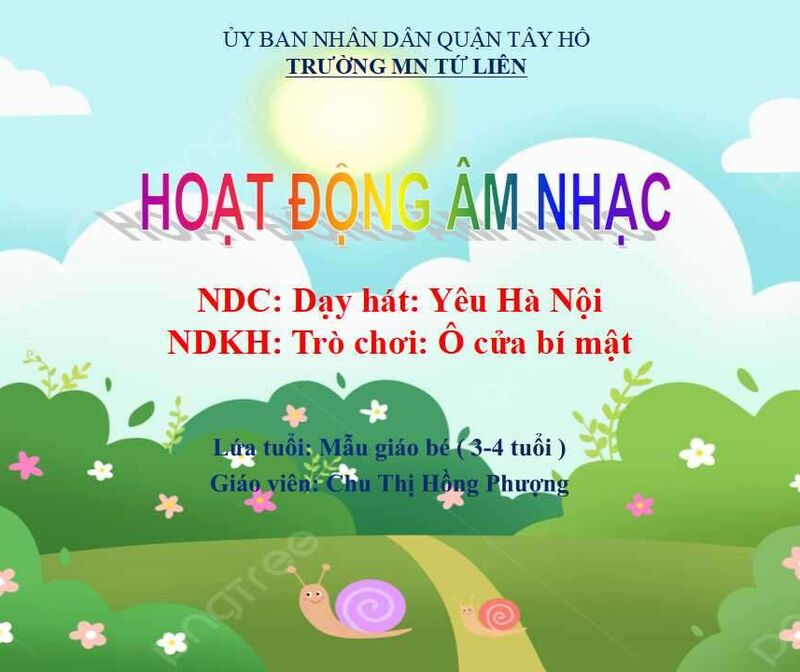 Hoạt động âm nhạc: Dạy hát " Yêu Hà Nội " - TCÂN " Ô cửa bí mật"