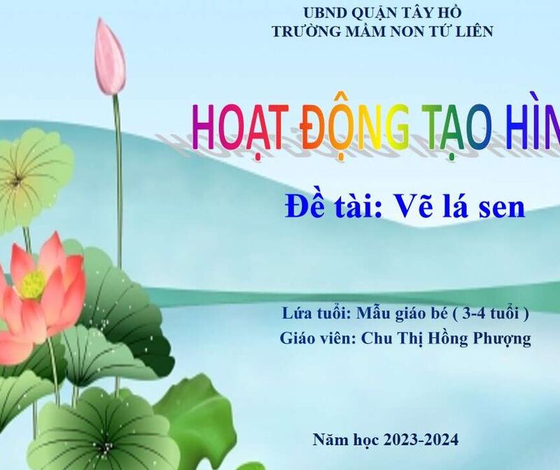 Hoạt động tạo hình: Vẽ lá sen