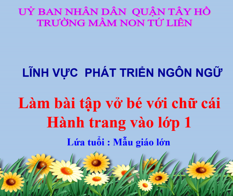 LQCV :Hành trang vào lớp 1