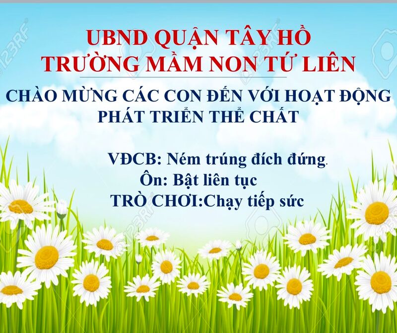 PTVĐ - VĐCB: Ném trúng đích đứng.  - Ôn:Bật liên tục - TCVĐ: Chạy tiếp sức