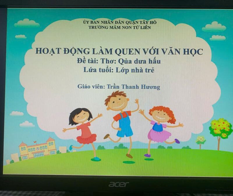 Hoạt động làm quen văn học:  Thơ: Qủa dưa hấu