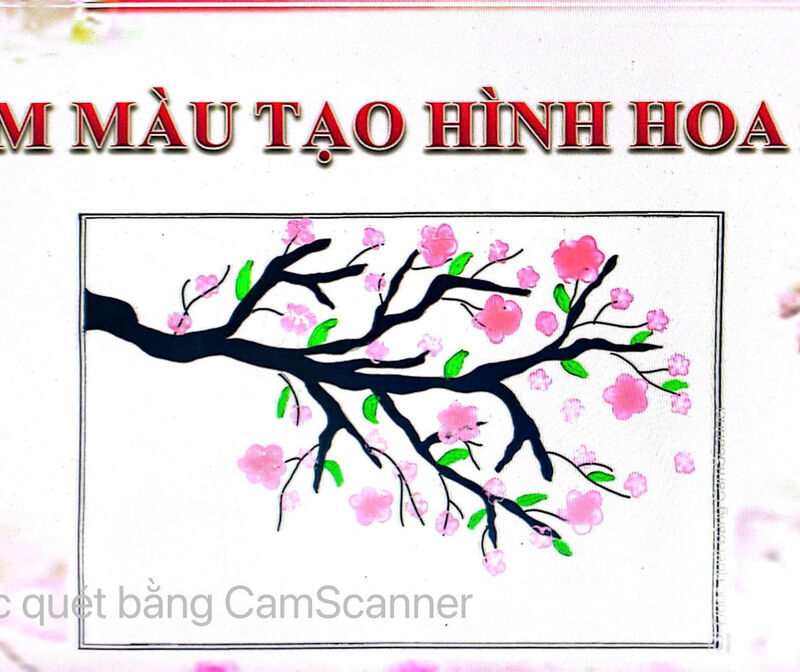 Hoạt động tạo hình: Chấm màu tạo hình hoa đào
