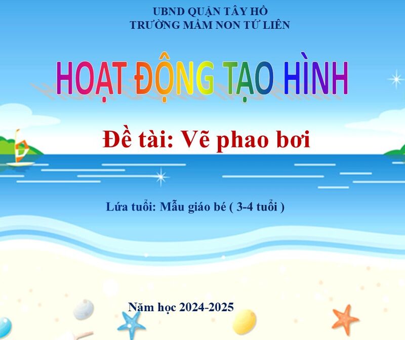 Hoạt động tạo hình: Vẽ phao bơi