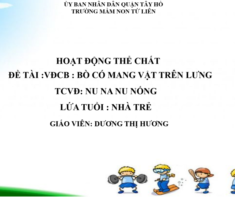 HĐPTTC: Bò có mang vật trên lưng
