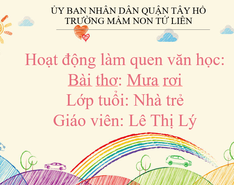 Hoạt động làm quen văn học: Thơ Mưa rơi
