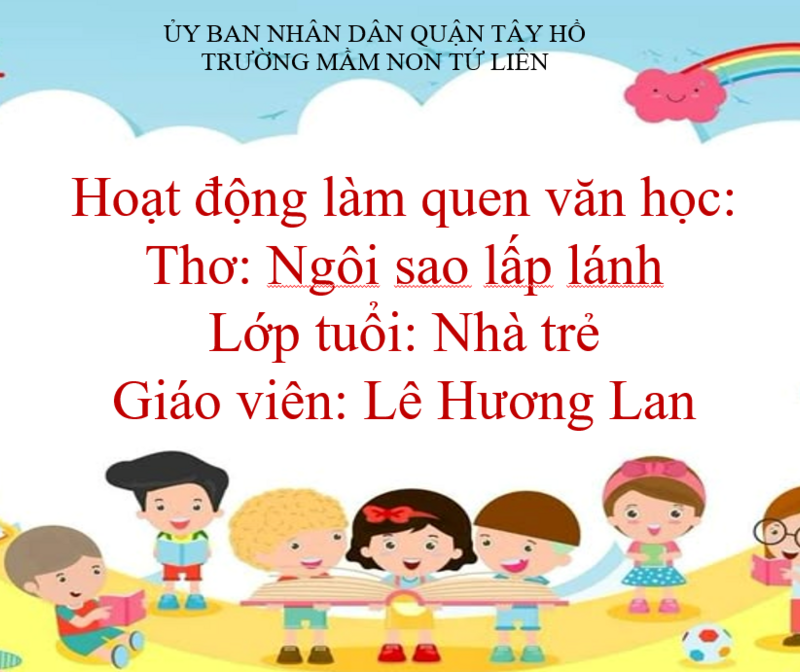 Hoạt động làm quen văn học:  Thơ Sao lấp lánh