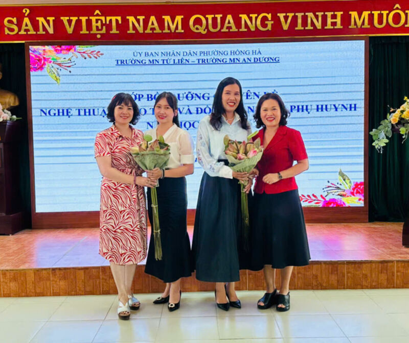 TRƯỜNG MẦM NON TỨ LIÊN KẾT HỢP CÙNG TRƯỜNG MẦM NON AN DƯƠNG TỔ CHỨC BỒI DƯỠNG CHUYÊN MÔN CHUYÊN ĐỀ  "NGHỆ THUẬT GIAO TIẾP VÀ ĐỒNG HÀNH CÙNG PHỤ HUYNH"