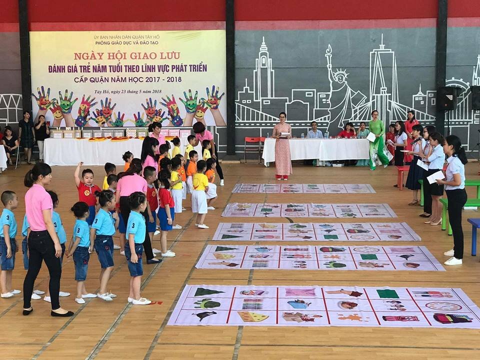 Ngày hội “Giao lưu đánh giá trẻ 5 tuổi theo chỉ số phát triển” quận Tây Hồ- Lần thứ 2- năm học 2017- 2018.