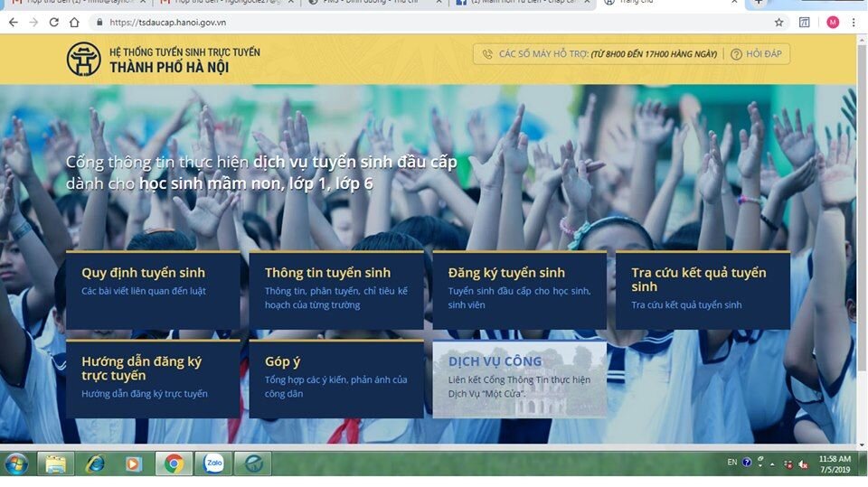 Hướng dẫn đăng ký tuyển sinh trực tuyến