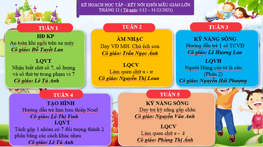 KẾ HOẠCH HỌC TẬP - KẾT NỐI THÁNG 12