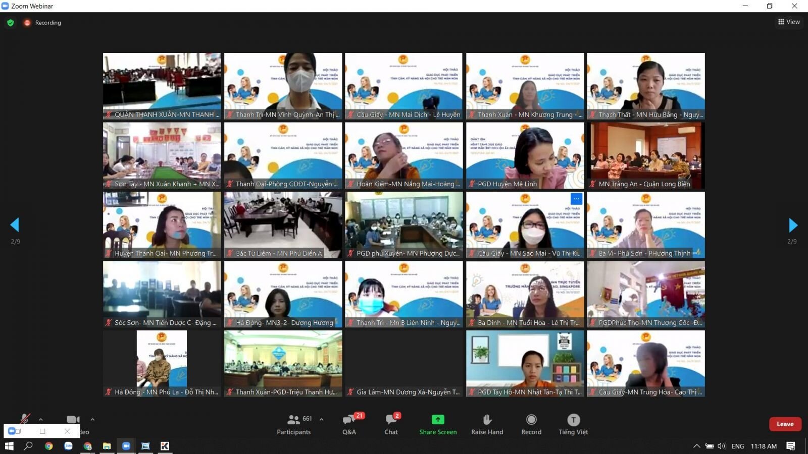 Trường mầm non Tứ Liên tham dự hội thảo trực tuyến chuyên đề : Giáo dục phát triển tình cảm kỹ năng xã hội cho trẻ mầm non
