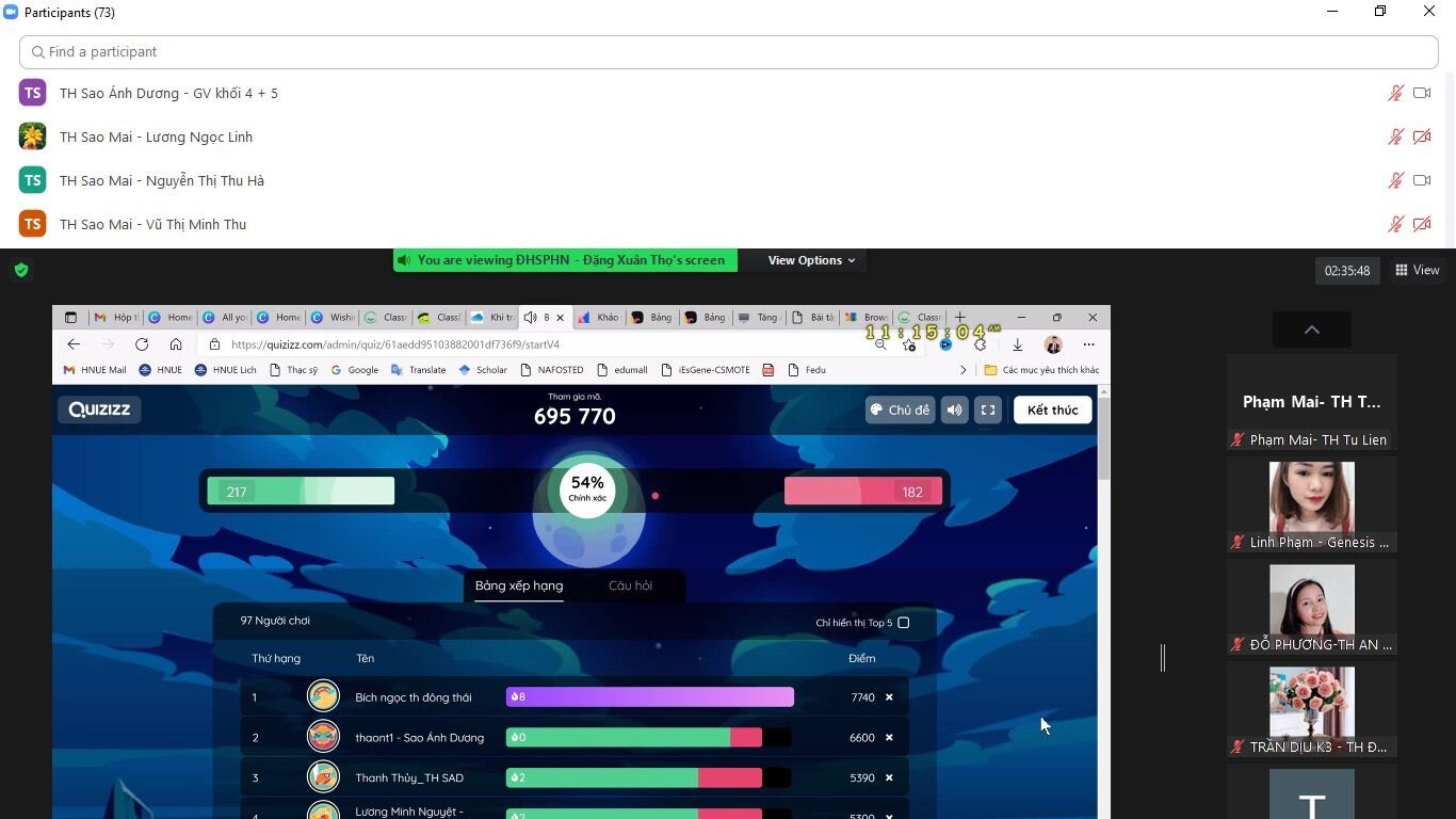 Phòng Giáo dục và Đào tạo quận Tây Hồ tổ chức tập huấn tăng cường kỹ thuật dạy học trực tuyến cho cán bộ quản lý, giáo viên cấp tiểu học.