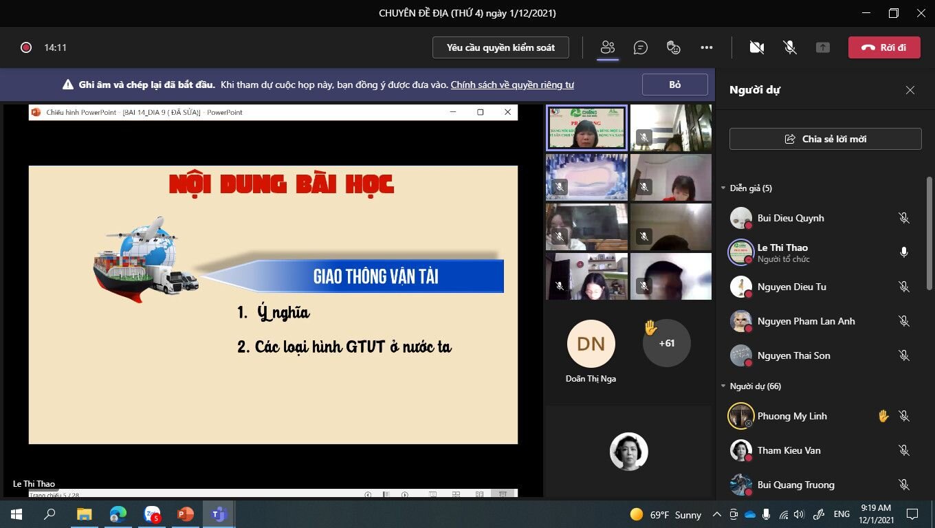 Chuyên đề môn Địa lý cấp Quận