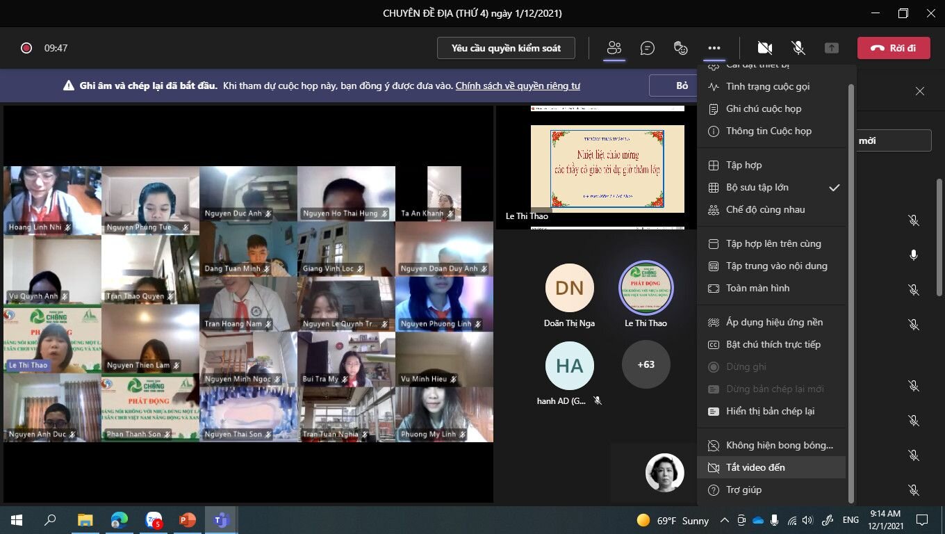 Chuyên đề môn Địa lý cấp Quận