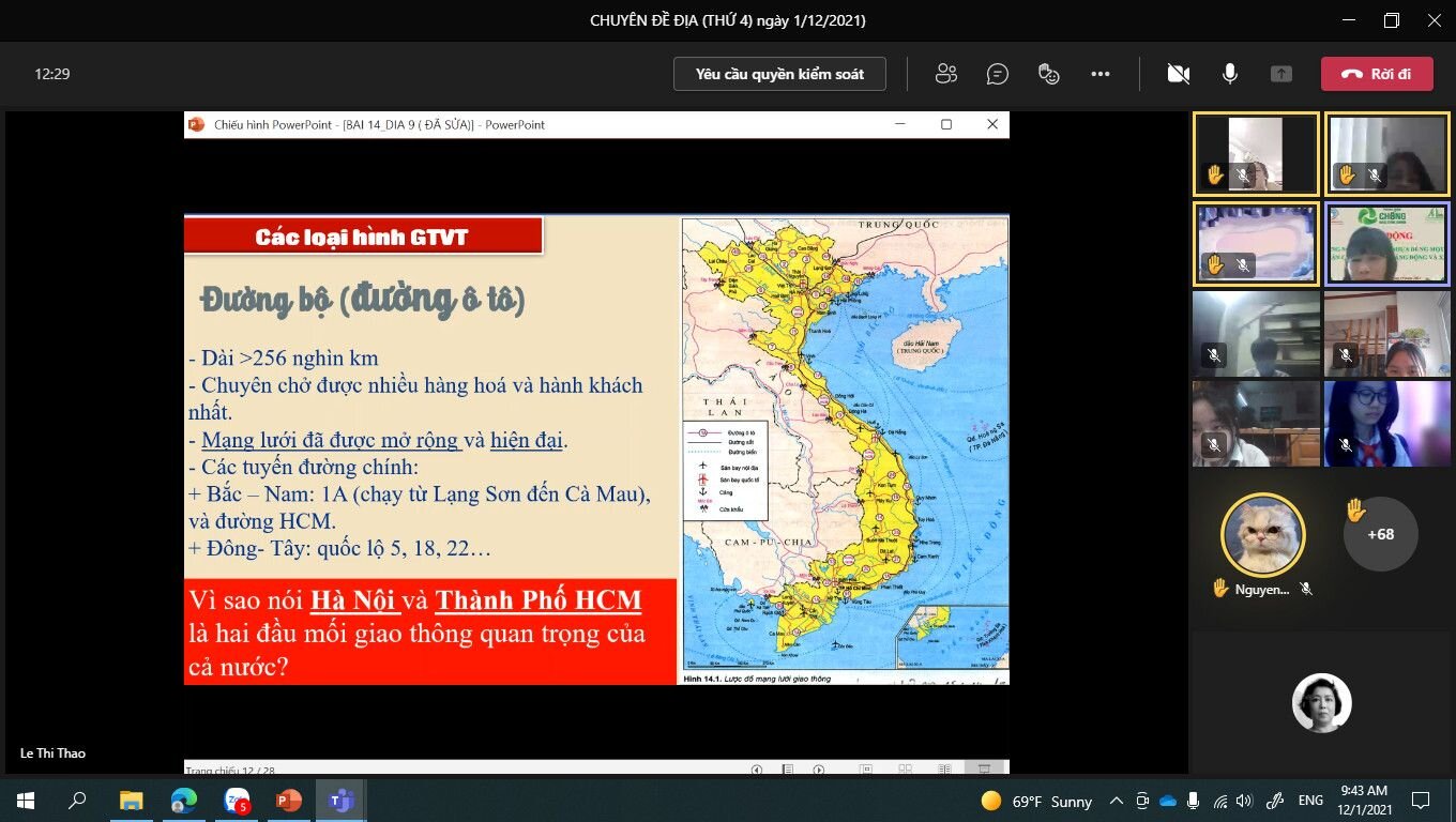 Chuyên đề môn Địa lý cấp Quận