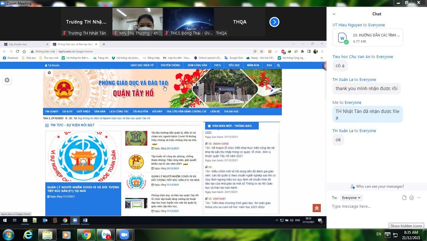 Trường TH Nhật Tân tham dự Tập huấn Quản trị và thay đổi giao diện Website; Chương trình kiểm định chất lượng