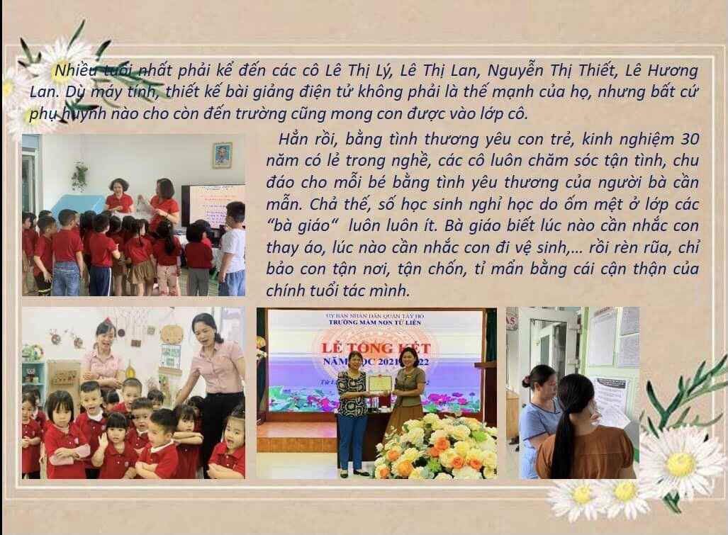 TRƯỜNG MẦM NON TỨ LIÊN PHÁT ĐỘNG PHONG TRÀO VIẾT VỀ GƯƠNG