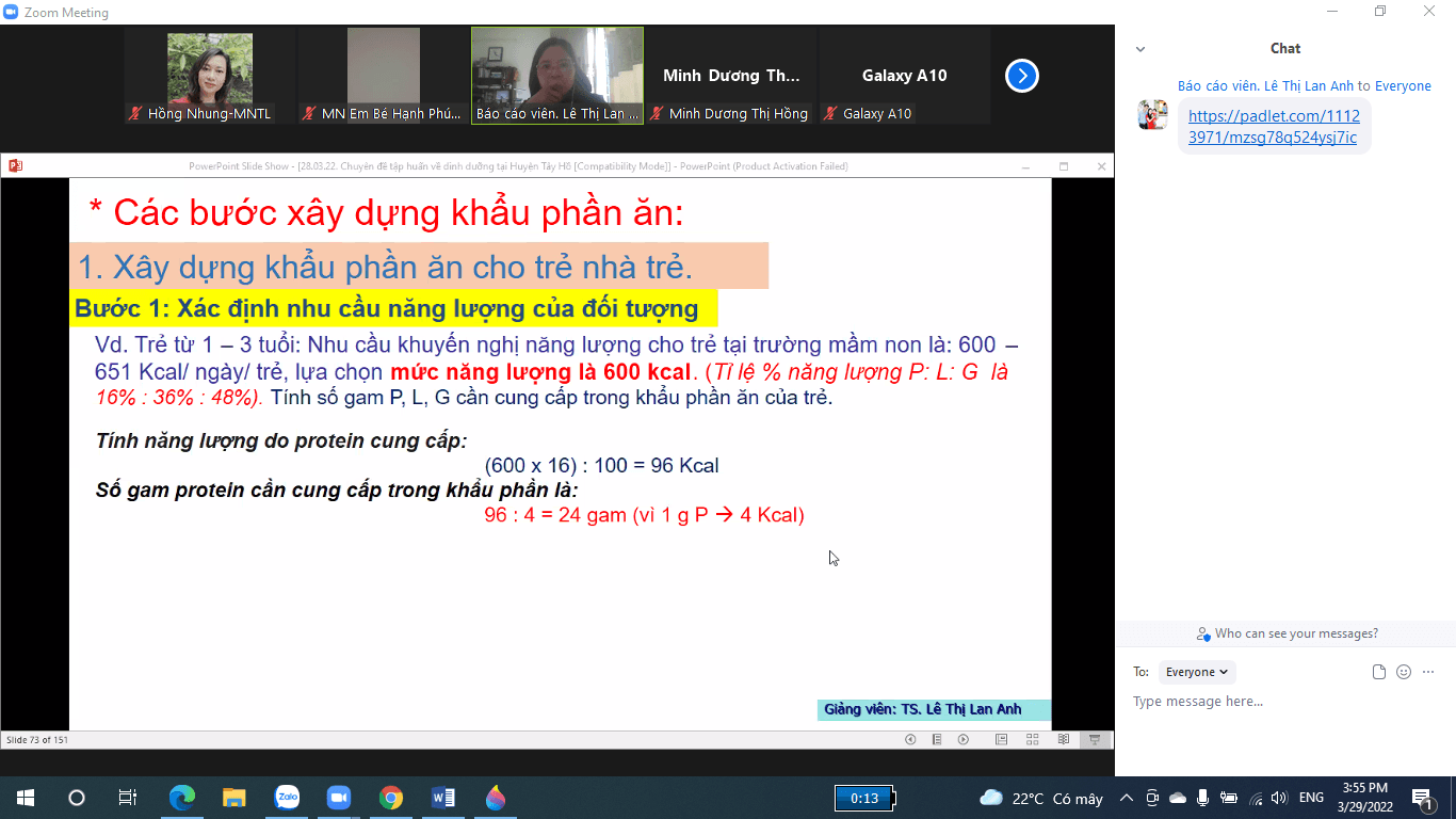 Lớp bồi dưỡng kĩ năng làm việc chuyên nghiệp” cho cán bộ quản lí, nhân viên nuôi dưỡng các trường mầm non