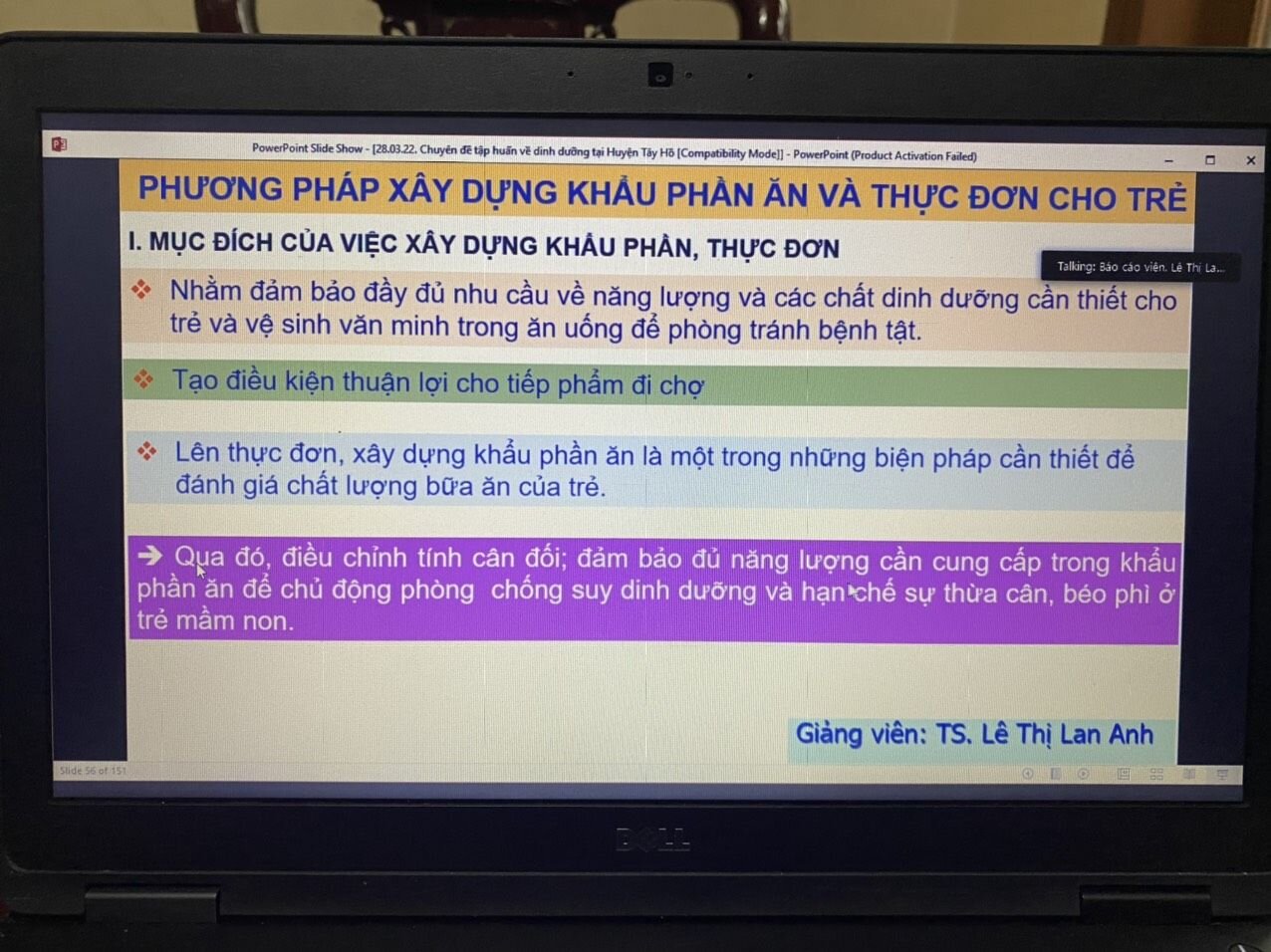 Lớp bồi dưỡng kĩ năng làm việc chuyên nghiệp” cho cán bộ quản lí, nhân viên nuôi dưỡng các trường mầm non