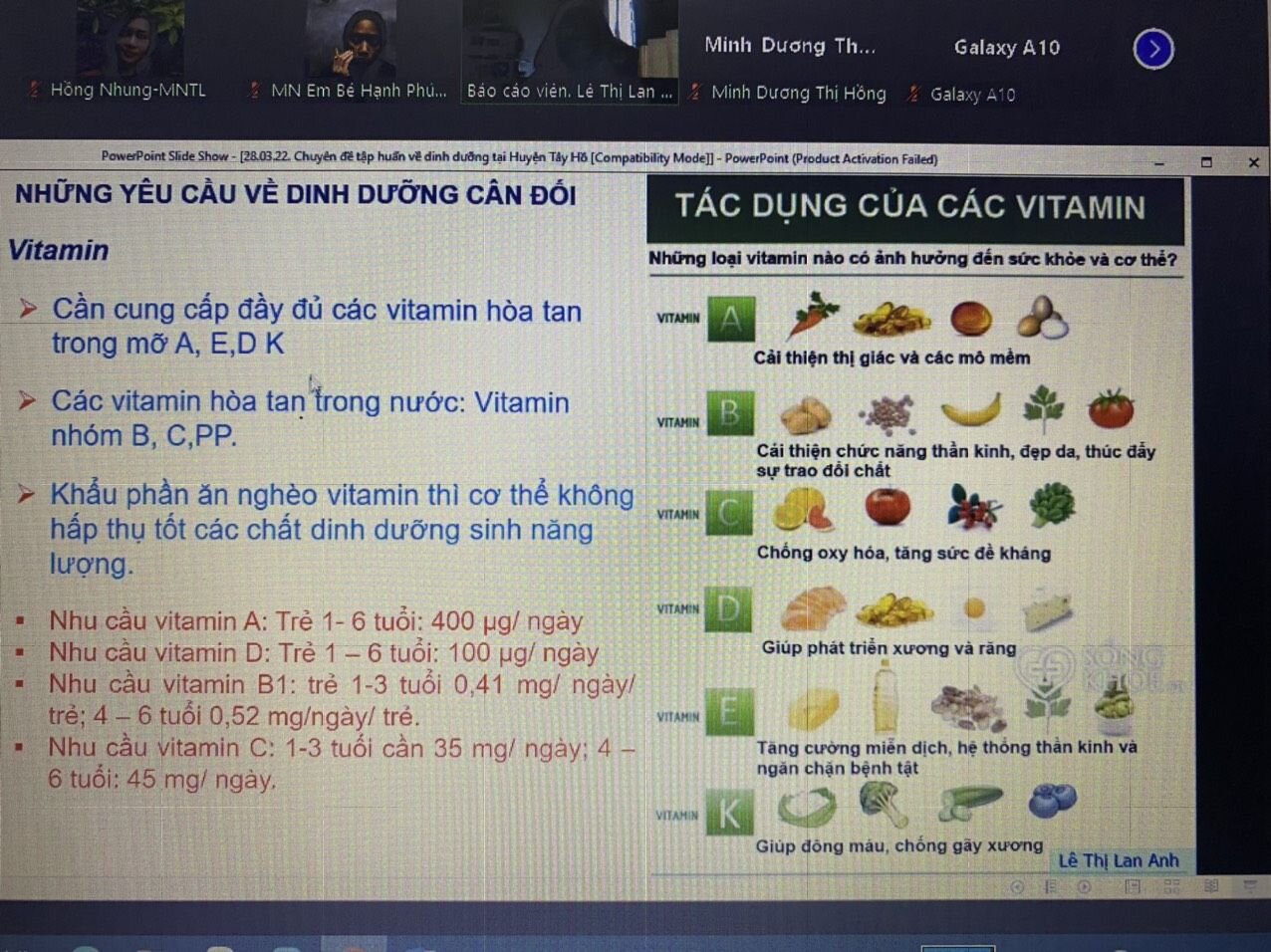 Lớp bồi dưỡng kĩ năng làm việc chuyên nghiệp” cho cán bộ quản lí, nhân viên nuôi dưỡng các trường mầm non